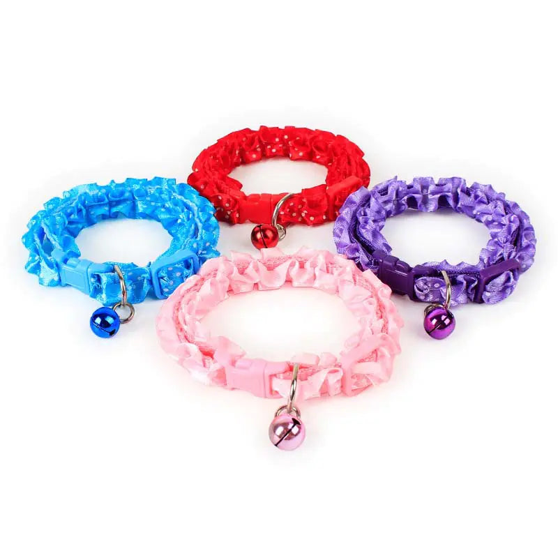 Cute Lace Pet Collar Necklace with Bell for Dogs and Cats