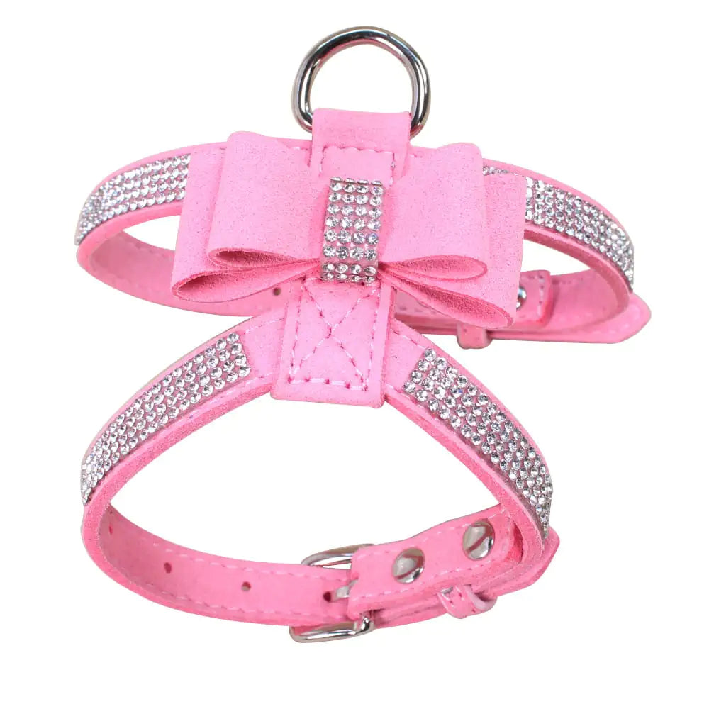 Rhinestone Anti-Strike Pet Chest Strap and Leash