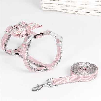 Simple Lattice Bow Design Pet Leash
