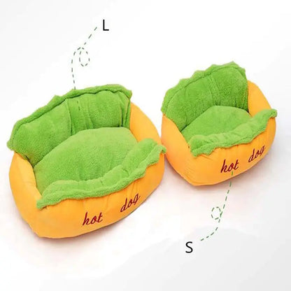 Hot Dog Shaped Pet Bed