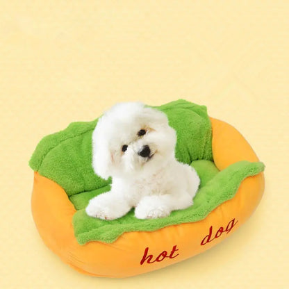 Hot Dog Shaped Pet Bed