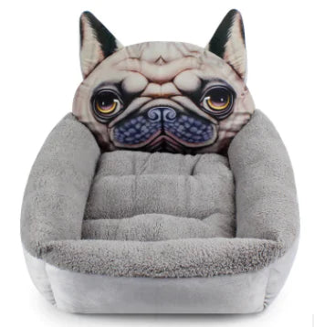 3D Cartoon Cube Bed - Warm Pet House for Winter