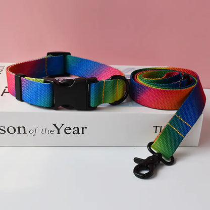 Ethnic Style Webbing Printed Pet Collar and Leash