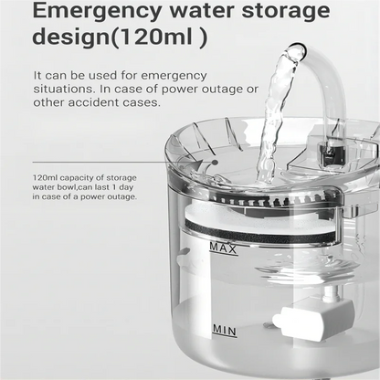 Transparent Smart Automatic Pet Water Dispenser with Filters