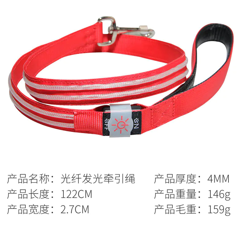 LED Pet Leash for Night Walks - Durable and Thick