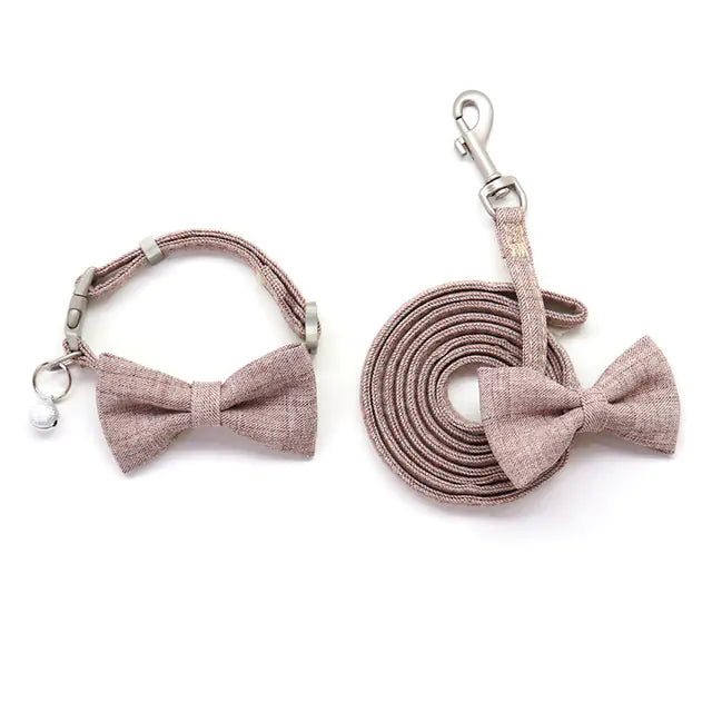 Adjustable Pet Collar and Leash Set for Small Dogs/Cats