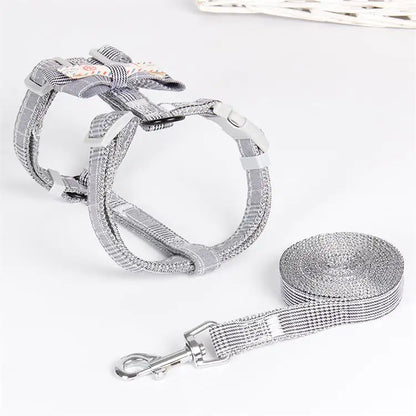 Simple Lattice Bow Design Pet Leash