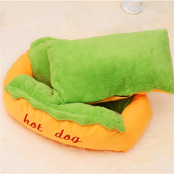 Hot Dog Shaped Pet Bed