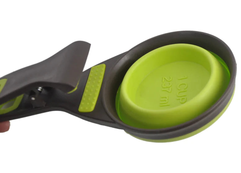 Collapsible Silicone Pet Bowl with Food Scoop and Measuring Cup