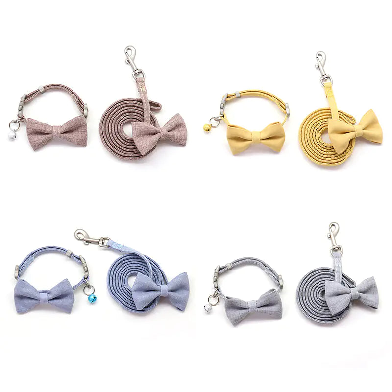 Adjustable Pet Collar and Leash Set for Small Dogs/Cats