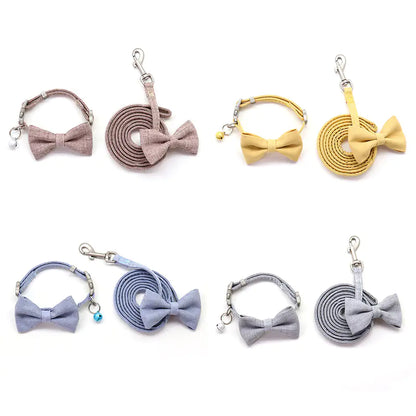 Adjustable Pet Collar and Leash Set for Small Dogs/Cats