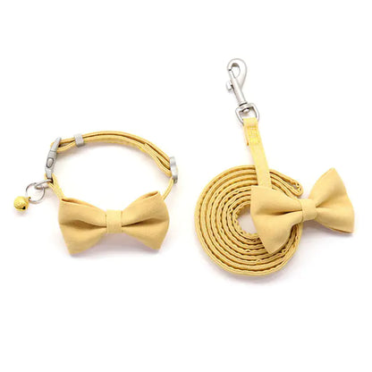 Adjustable Pet Collar and Leash Set for Small Dogs/Cats