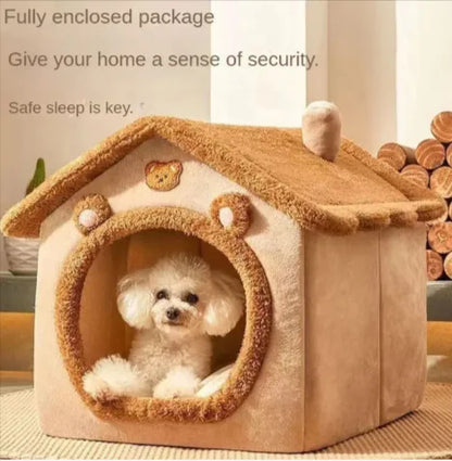 Warm Washable Pet House Bed