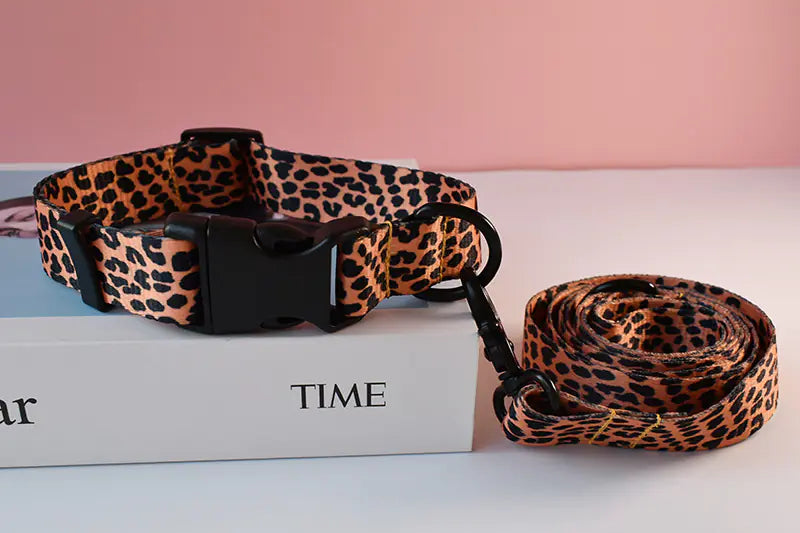 Ethnic Style Webbing Printed Pet Collar and Leash