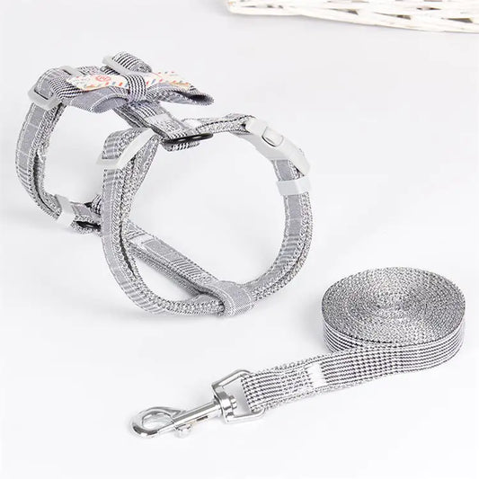Simple Lattice Bow Design Pet Leash