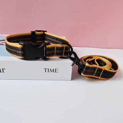 Ethnic Style Webbing Printed Pet Collar and Leash