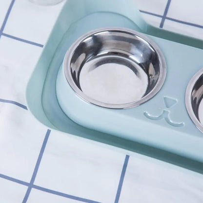 DuoDine Cat Bowls - Stainless & Style