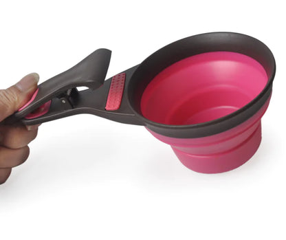 Collapsible Silicone Pet Bowl with Food Scoop and Measuring Cup