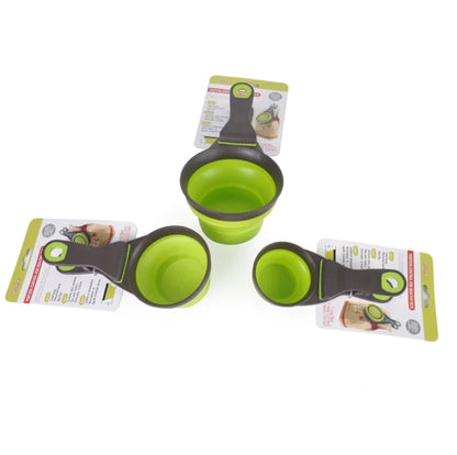 Collapsible Silicone Pet Bowl with Food Scoop and Measuring Cup