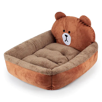 3D Cartoon Cube Bed - Warm Pet House for Winter