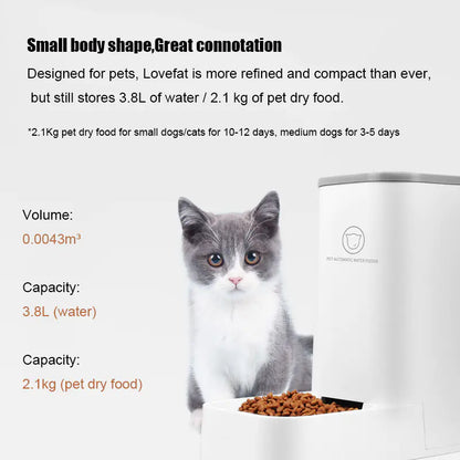 Automatic Pet Water and Food Dispenser Combo
