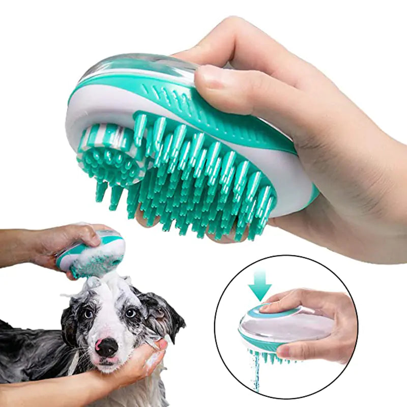 2 in 1 Pet Bath Brush and Grooming Comb for Dogs/Cats