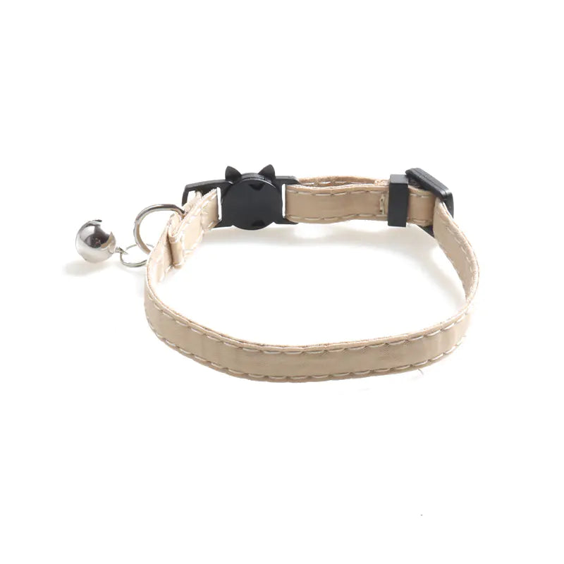 Aminge New Pet Collar with Solid Color Bow and Bell