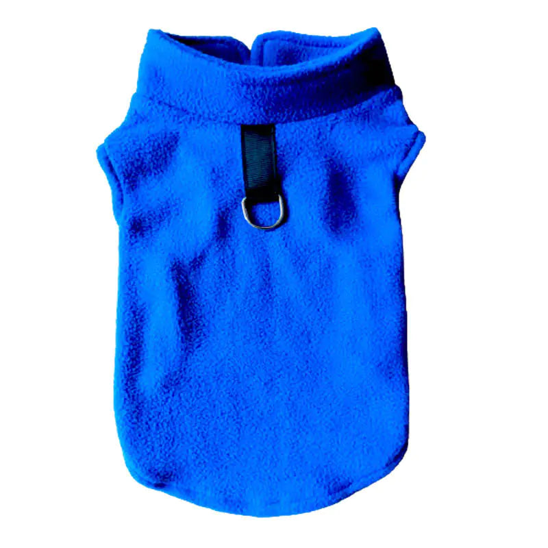 Fleece Dog Jacket with Leash - Soft & Warm Pet Apparel