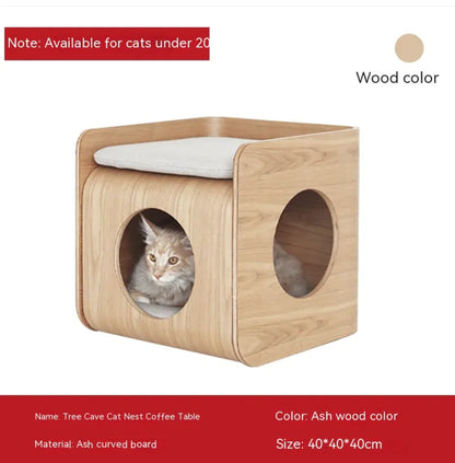 Cozy Wood Frame Pet Bed
