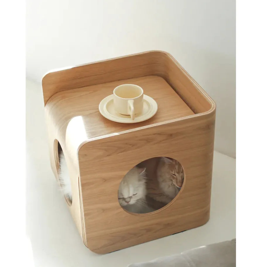 Cozy Wood Frame Pet Bed