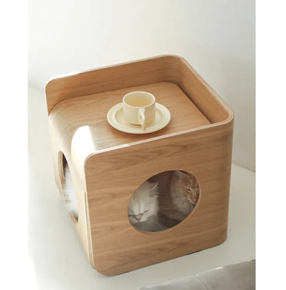 Cozy Wood Frame Pet Bed