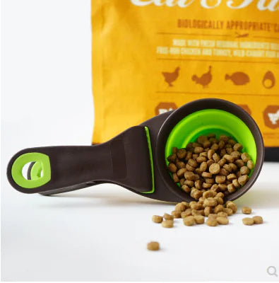 Collapsible Silicone Pet Bowl with Food Scoop and Measuring Cup