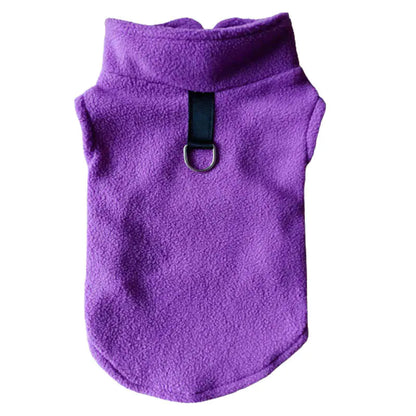 Fleece Dog Jacket with Leash - Soft & Warm Pet Apparel
